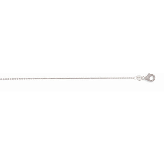 White Gold Polished Oval Cable Necklace