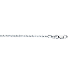 White Gold Polished Oval Cable Necklace