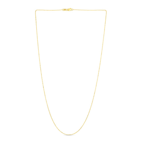 Yellow Gold Diamond Cut/ Textured Diamond Cut Bead Necklace