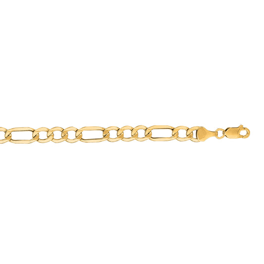 Yellow Gold Polished Lite Figaro Necklace