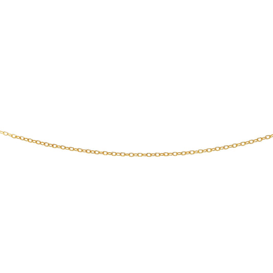 Yellow Gold Diamond Cut/ Textured Textured Oval Cable Necklace