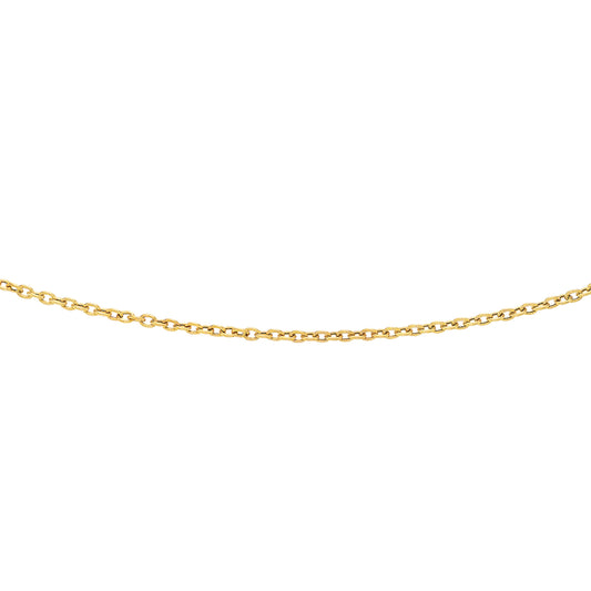 Yellow Gold Diamond Cut/ Textured Textured Oval Cable Necklace