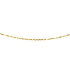 Yellow Gold Diamond Cut/ Textured Textured Oval Cable Necklace