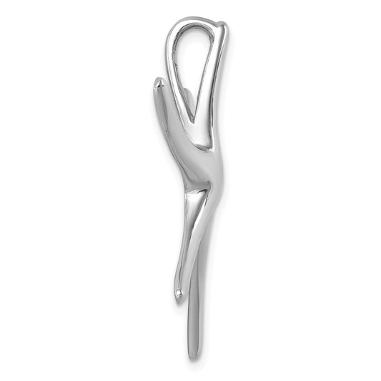 Sterling Silver Rhodium-plated Polished Starfish Slide LP-028