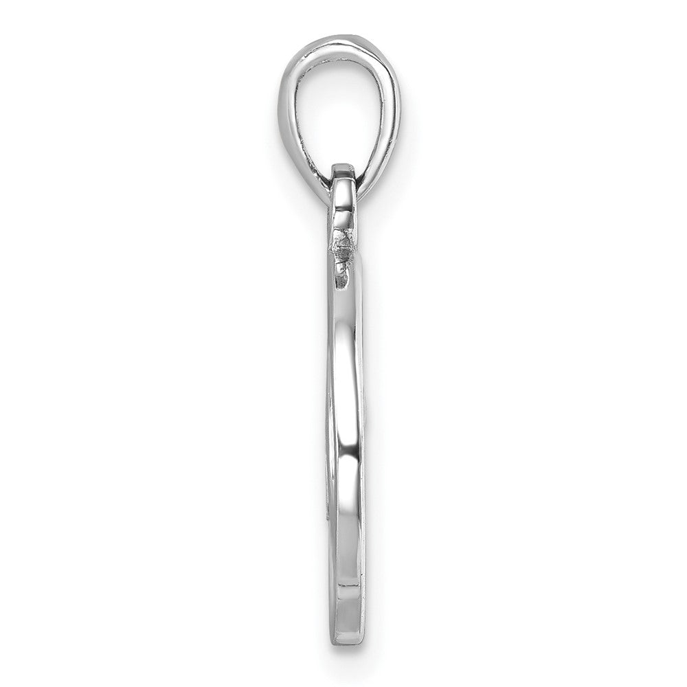 Sterling Silver Rhodium-plated Polished Wave Pendant LP-058