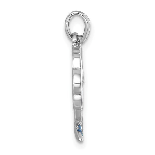 Sterling Silver Rhodium-plated Polished Double Palm Tree Pendant LP-077