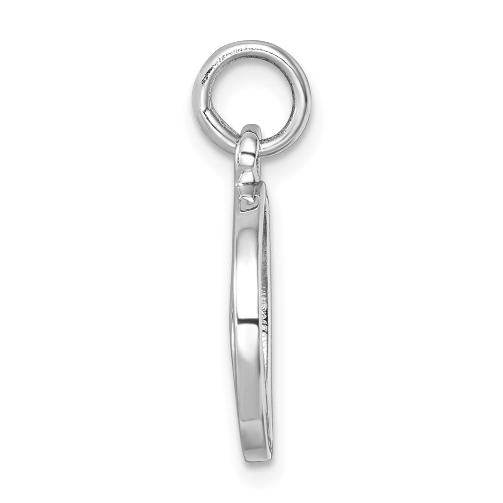 Sterling Silver Rhodium-plated Polished Enameled Wave Pendant LP-147