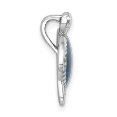 Sterling Silver Rhodium-plated Enameled Turtle Chain Slide LP-180