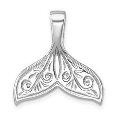 Sterling Silver Rhodium-plated Polished Enameled Whale's Tail Pendant LP-220