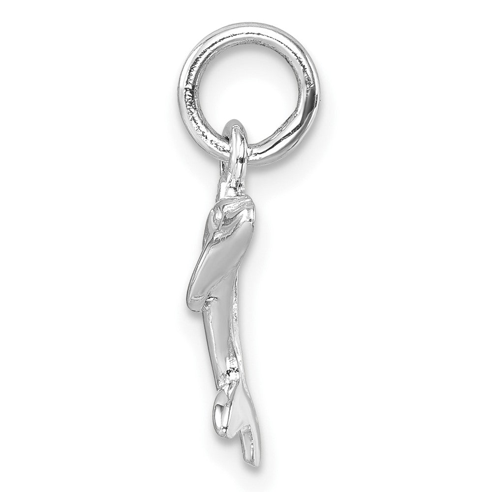 Sterling Silver Rhodium-plated Polished Dolphin Pendant LP-299