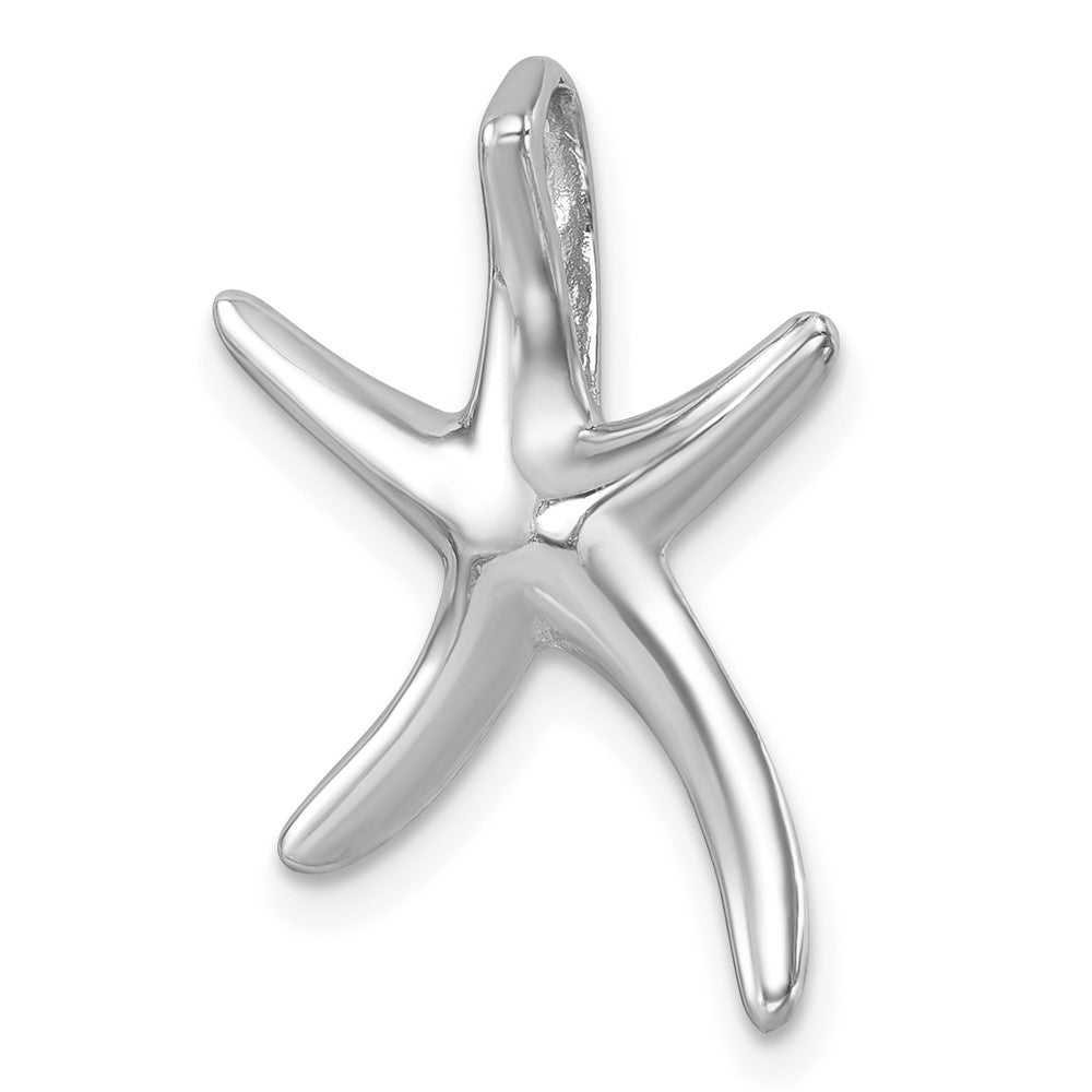Sterling Silver Rhodium-plated Polished Sea Star Chain Slide LP-371