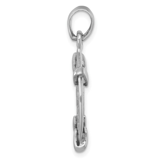 Sterling Silver Rhodium-plated Polished and Antiqued Medieval Coin Pendant LP-411