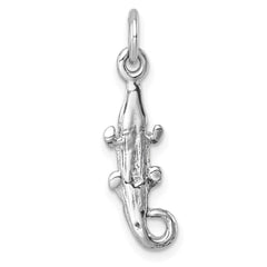 Sterling Silver Rhodium-plated Polished Small Gator Pendant LP-423