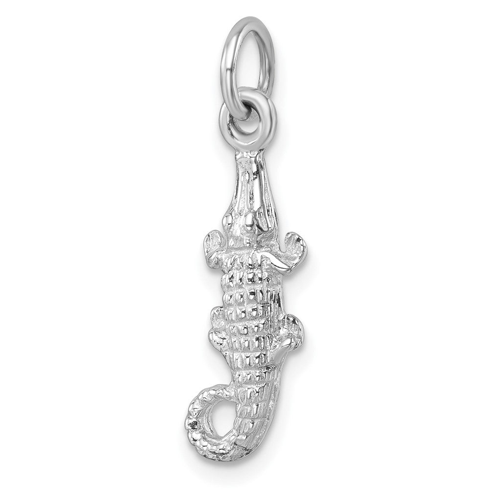 Sterling Silver Rhodium-plated Polished Small Gator Pendant LP-423