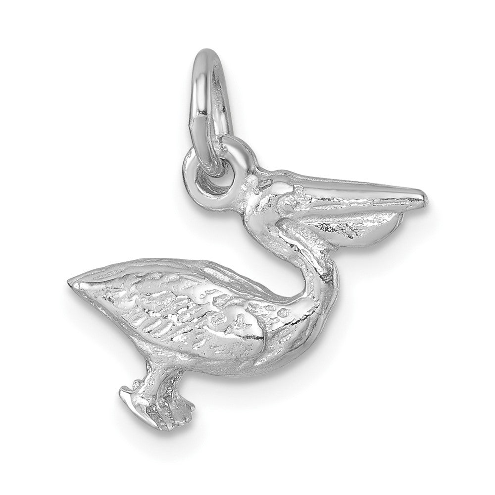 Sterling Silver Rhodium-plated Pelican Pendant LP-436