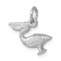 Sterling Silver Rhodium-plated Pelican Pendant LP-436