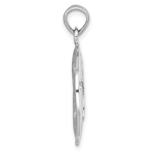 Sterling Silver Rhodium-plated Polished Sand Dollar Pendant LP-443