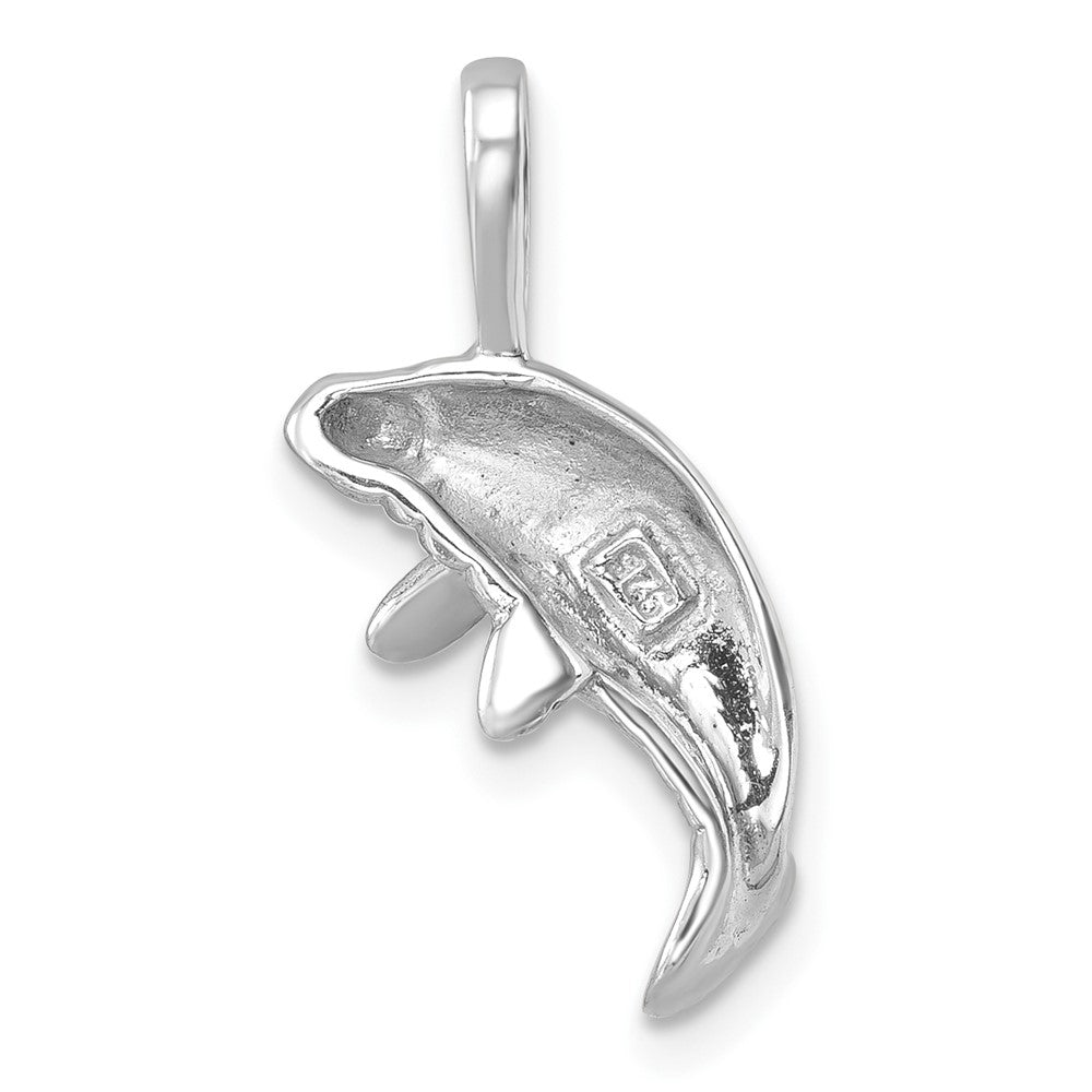 Sterling Silver Rhodium-plated Polished Manatee Pendant LP-9621
