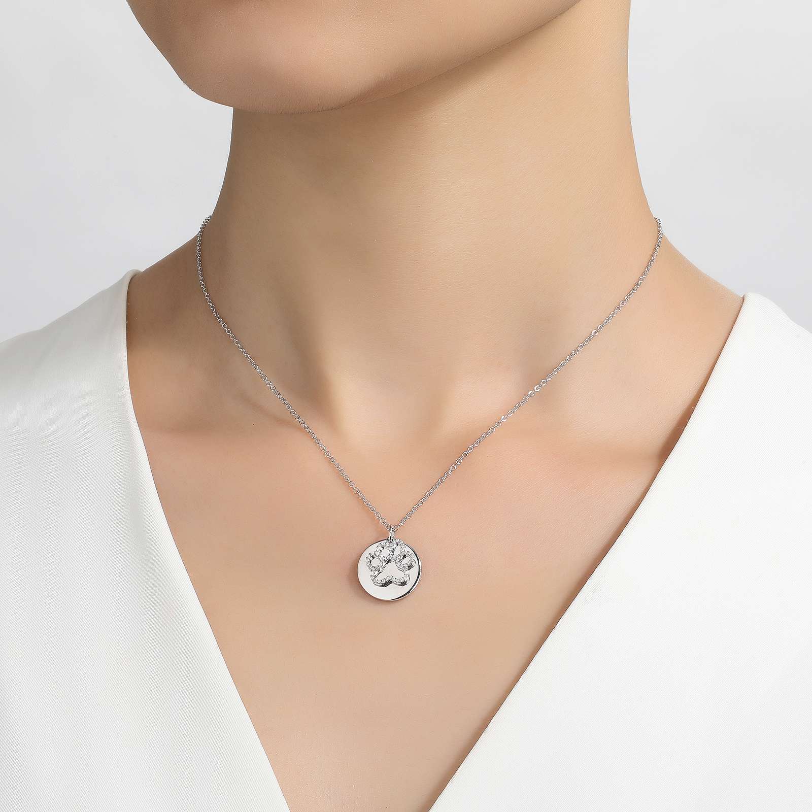 LAFONN Paw Print Disc Necklace LV001CLP20