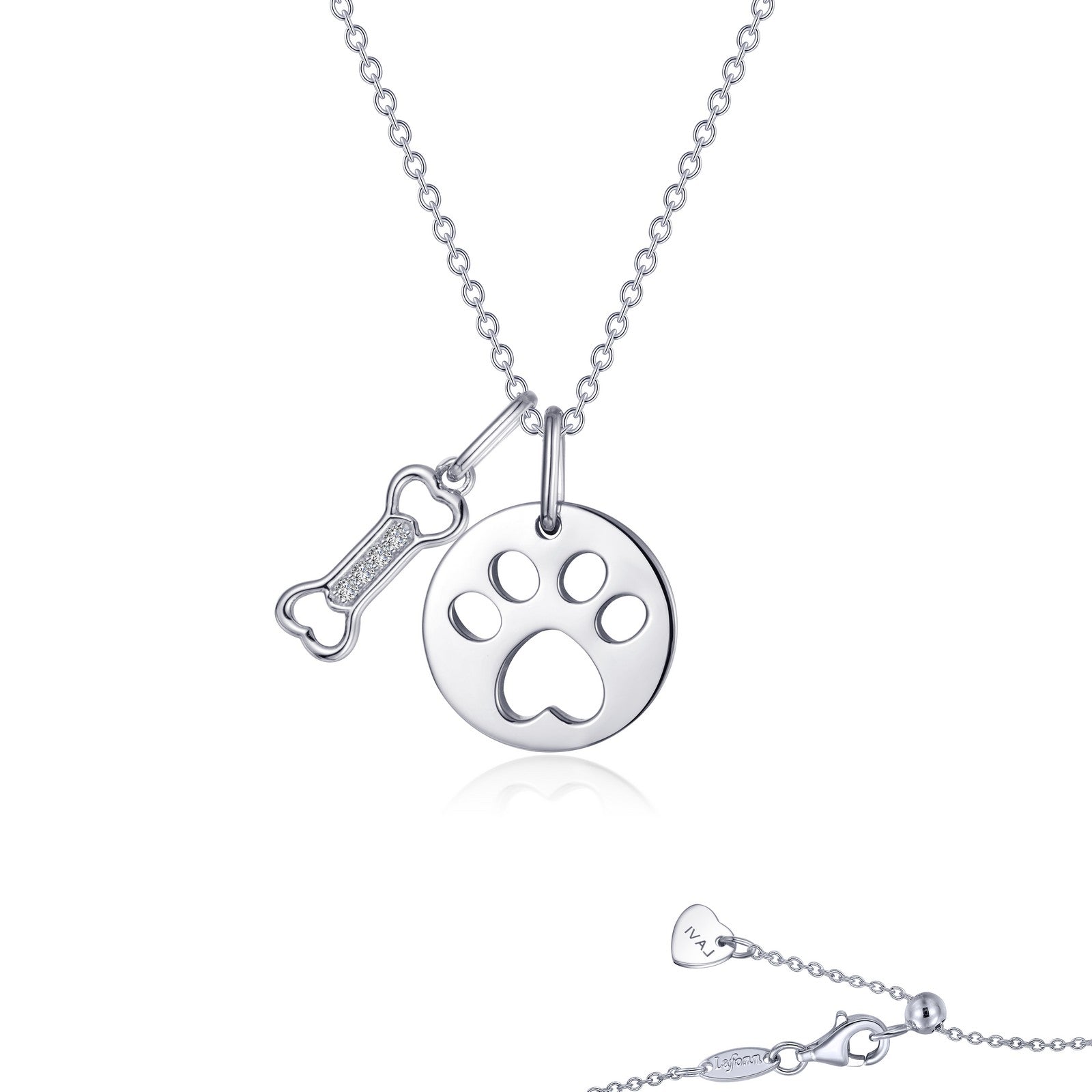 LAFONN Paw Print Dog Bone Necklace LV002CLP20