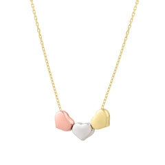 Tri-color Gold Diamond Cut/ Textured  Necklace