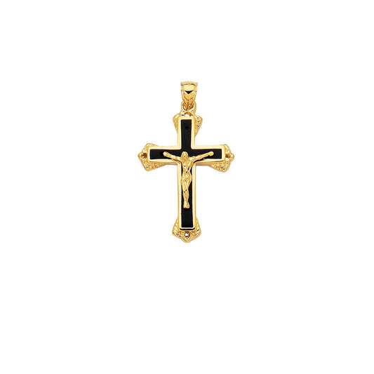 Parkplace Jewelers 14k-gold-black-enamel-crucifix-cross-md141