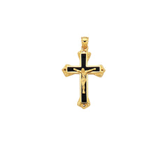 Parkplace Jewelers 14k-gold-black-enamel-crucifix-cross-md141