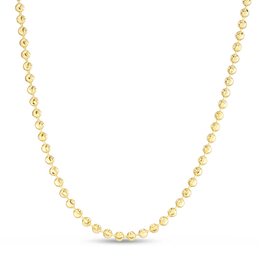 Yellow Gold Diamond Cut/ Textured Moon Bracelet