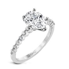 Pear-cut Engagement Ring & Matching Wedding Band in 18k Gold with Diamonds MR2173-D-PR WHITE 18K SET