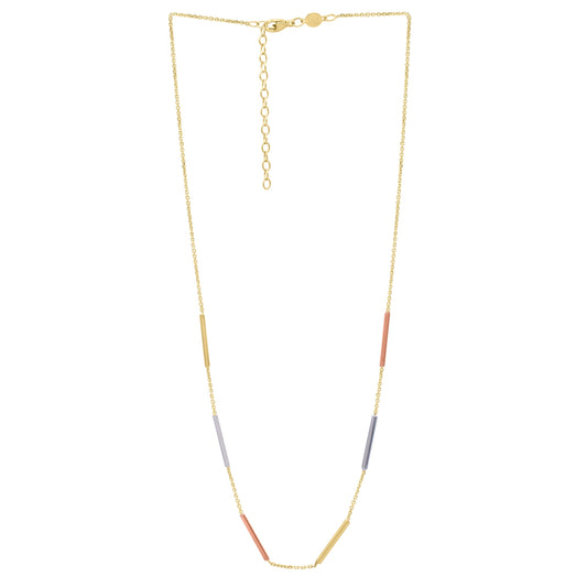 Tri-color Gold Polished  Necklace