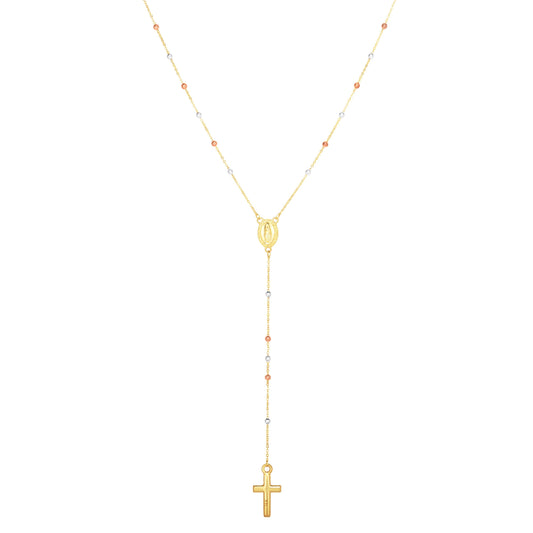 Tri-color Gold Polished Religious Fashion Necklace
