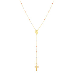 Tri-color Gold Polished Religious Fashion Necklace