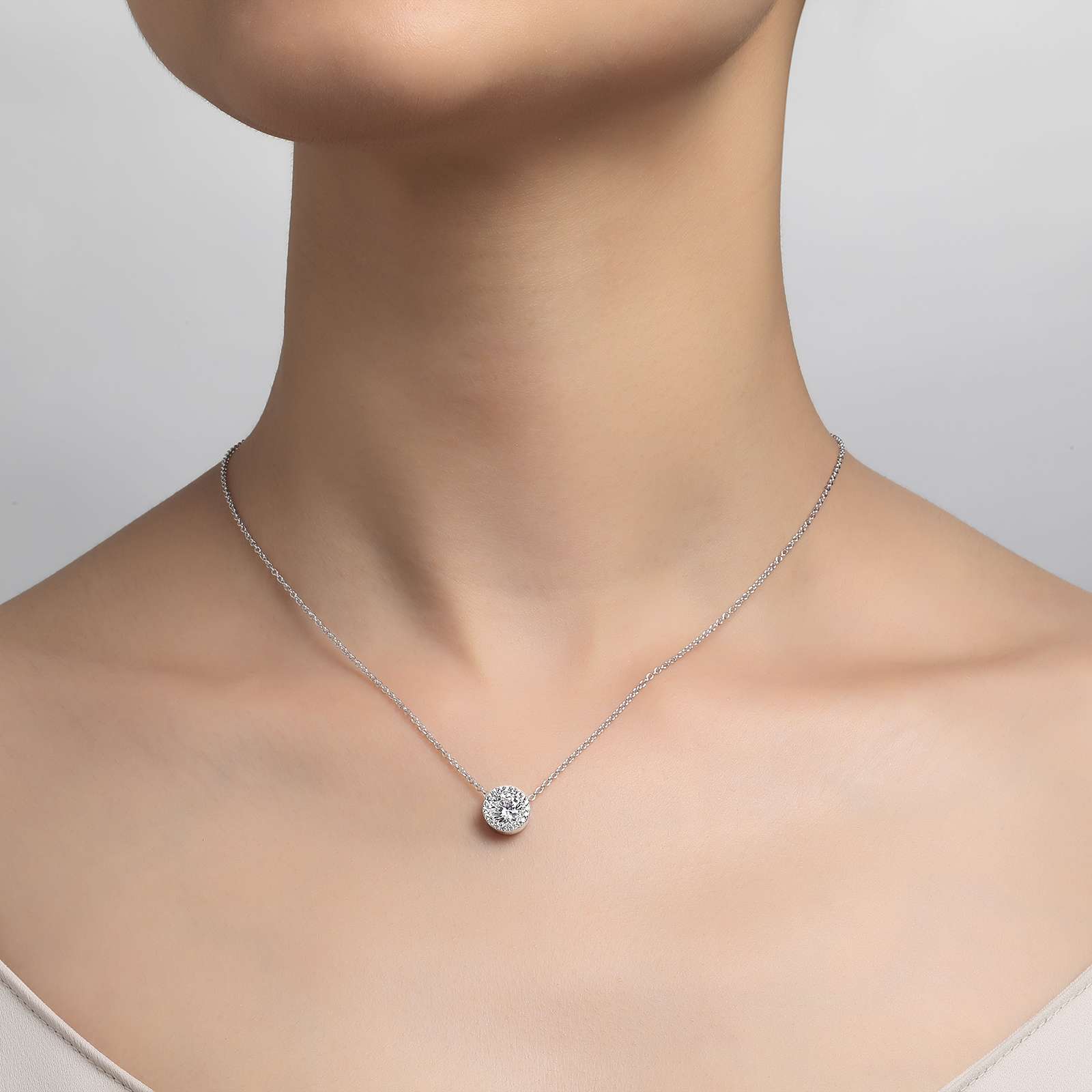 LAFONN 1.23 CTW Halo Necklace N0038CLG18