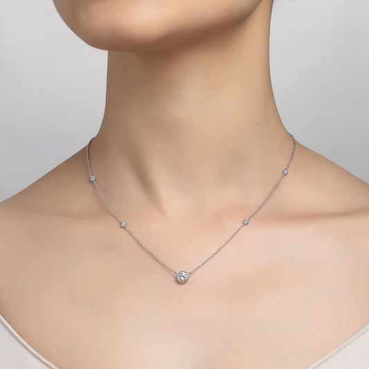 LAFONN 0.78 CTW Station Necklace N0039CLP18
