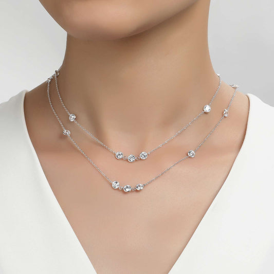 LAFONN 6.48 CTW Station Necklace N0083CLP36