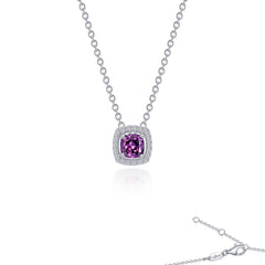 LAFONN 0.76 CTW Cushion-Cut Halo Necklace N0100BTP18
