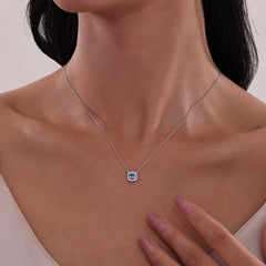 LAFONN 0.76 CTW Cushion-Cut Halo Necklace N0100BTP18