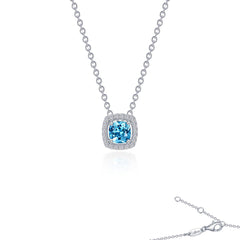 LAFONN 0.76 CTW Cushion-Cut Halo Necklace N0100BTP18