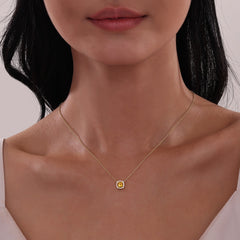 LAFONN 0.76 CTW Cushion-Cut Halo Necklace N0100BTP18