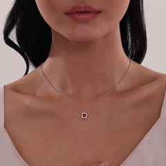 LAFONN 0.76 CTW Cushion-Cut Halo Necklace N0100BTP18