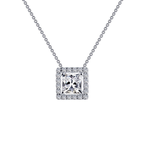 LAFONN Princess-Cut Halo Necklace N0101CLP18