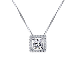 LAFONN Princess-Cut Halo Necklace N0101CLP18