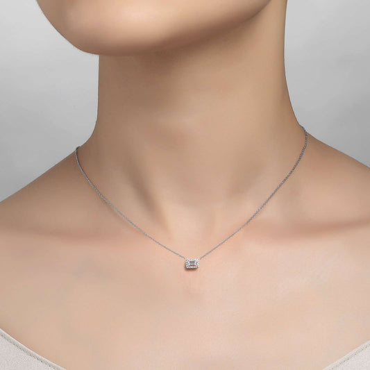 LAFONN Baguette Halo Necklace N0105CLP18