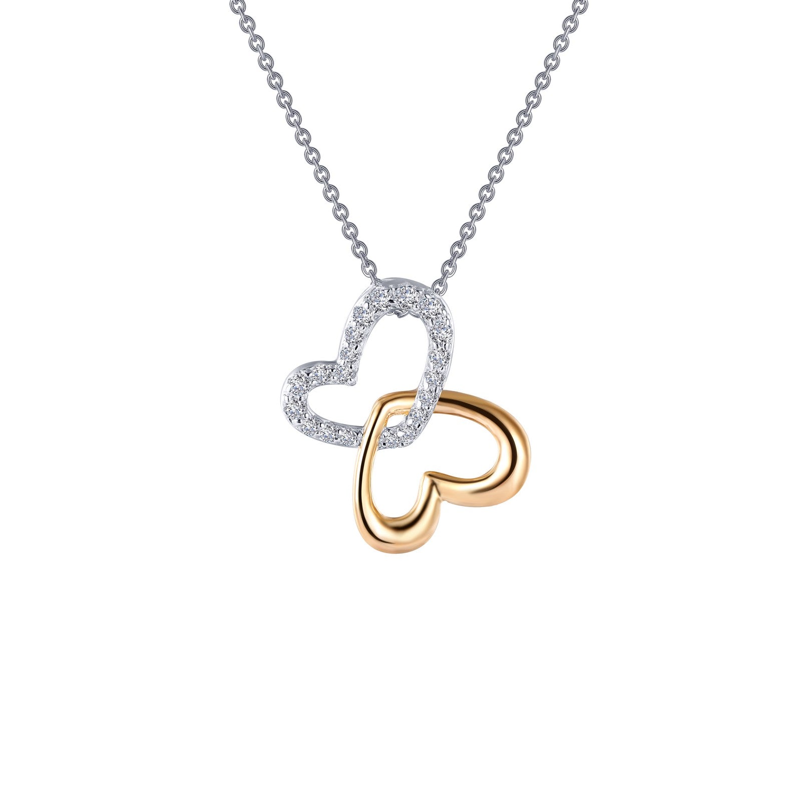 LAFONN Double-Heart Shadow Necklace N0141CLT18