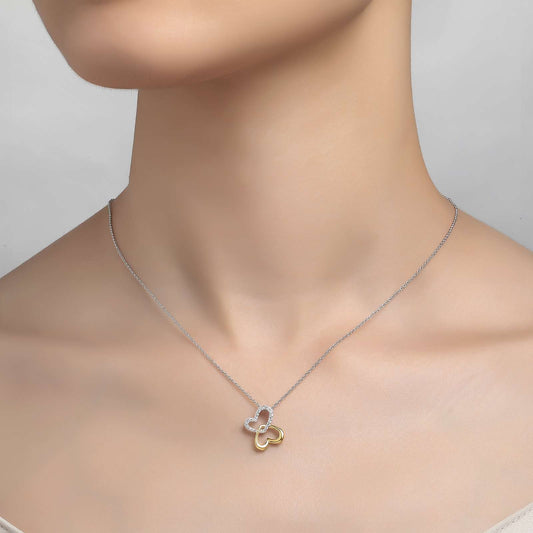 LAFONN Double-Heart Shadow Necklace N0141CLT18