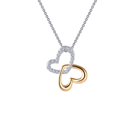LAFONN Double-Heart Shadow Necklace N0141CLT18