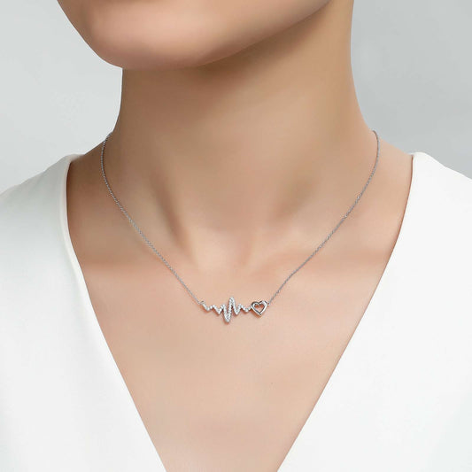 LAFONN Heart & Heartbeat Necklace N0162CLP20