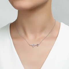 LAFONN Heart & Heartbeat Necklace N0162CLP20