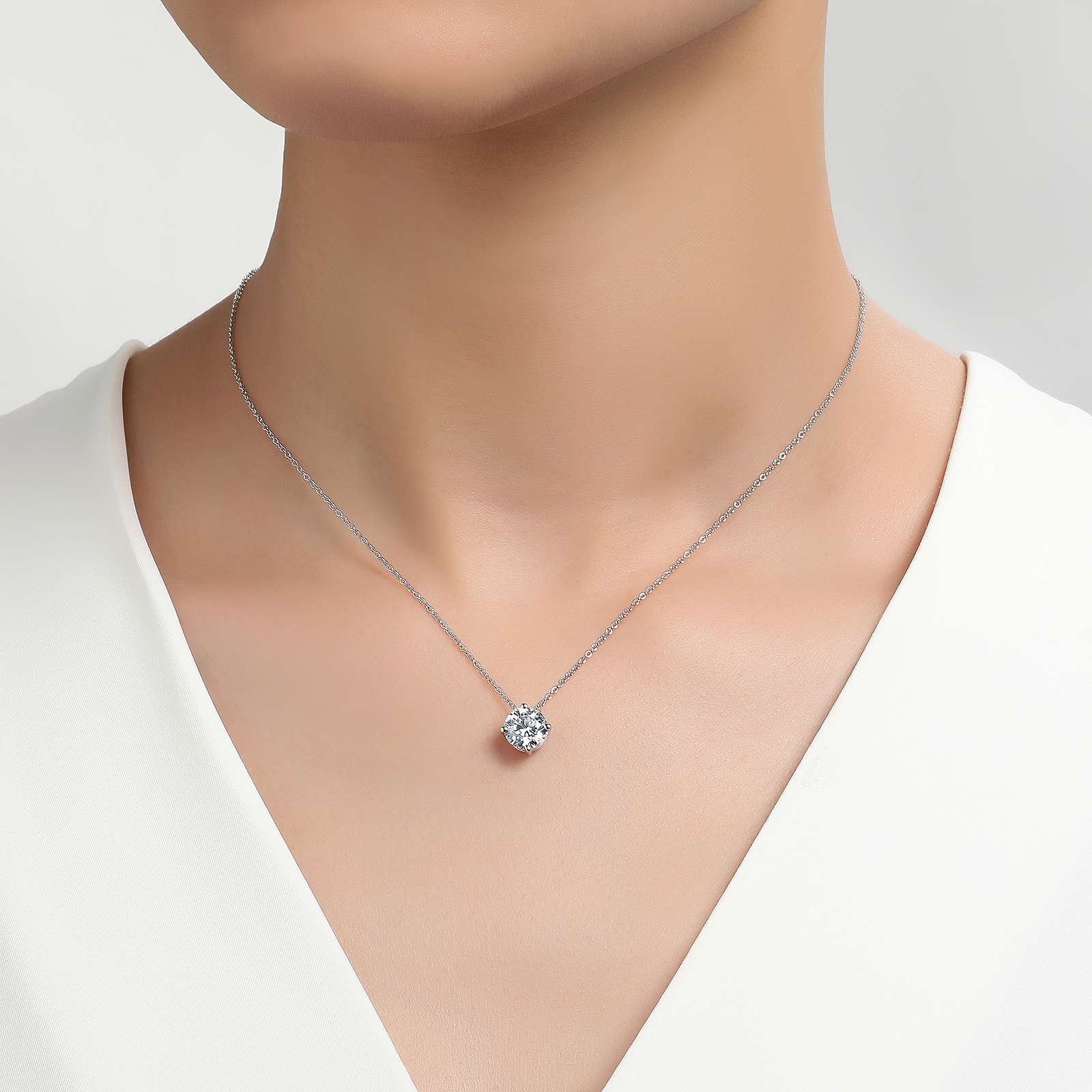 LAFONN 1.5 CTW Solitaire Necklace N0175CLP20