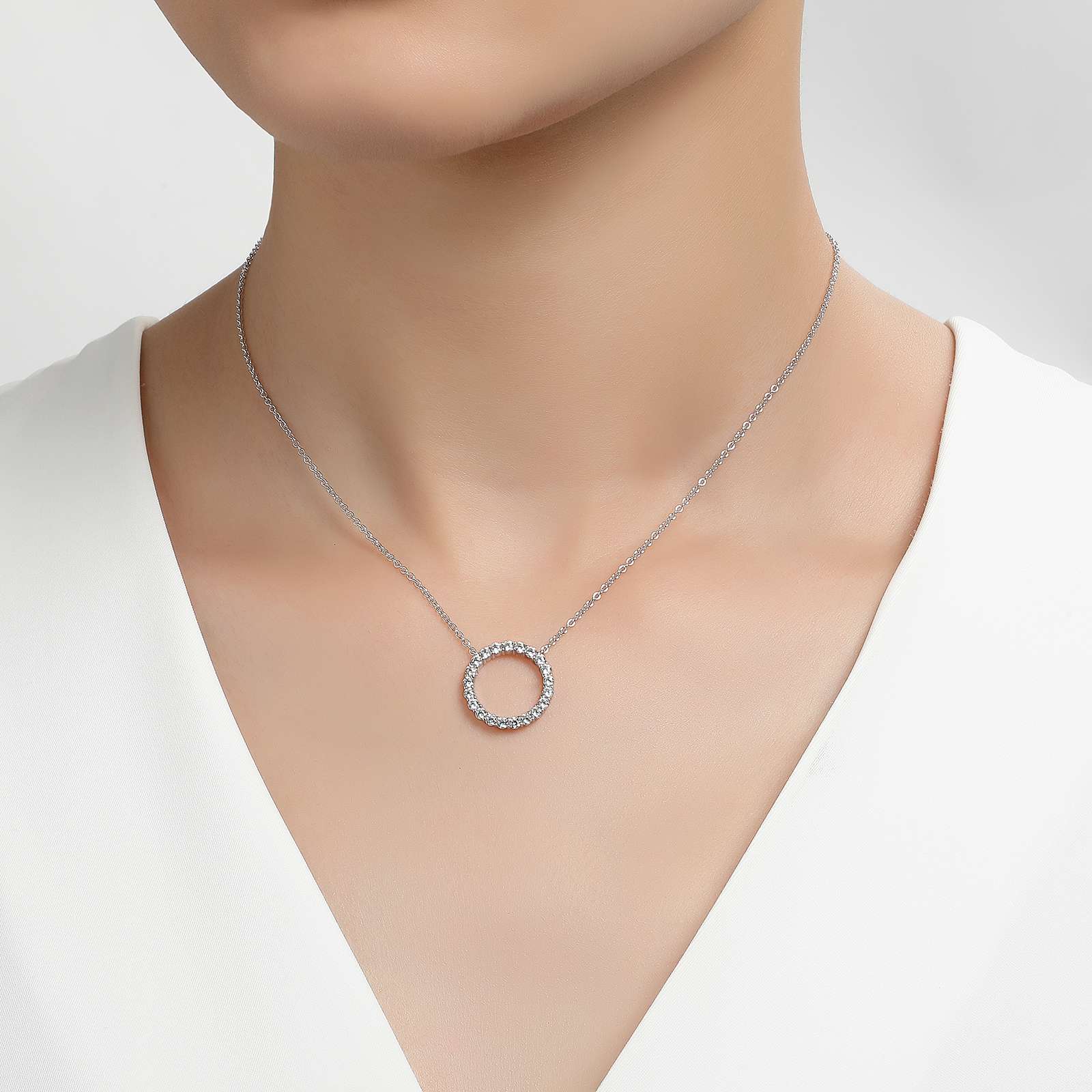 LAFONN 0.88 CTW Open Circle Necklace N0189CLP20